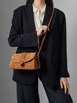 Cross Body Tas M Agnes Rundsleer Met Su�de Finish Etrier Bruin agnes EAGV205M-vue-porte